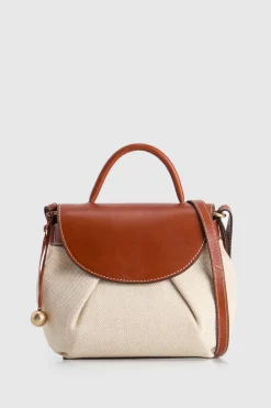 Alana Leather Canvas Crossbody Bag