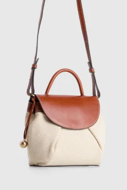 Alana Leather Canvas Crossbody Bag