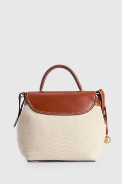Alana Leather Canvas Crossbody Bag