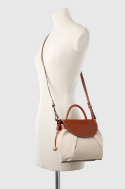 Alana Leather Canvas Crossbody Bag