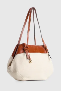 Alana Leather Canvas Tote Bag