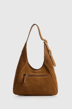 Alexa Leather Small Suede Hobo Bag