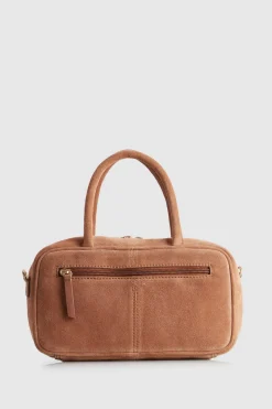 Charli Leather Suede Bowling Bag