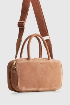 Charli Leather Suede Bowling Bag
