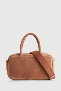 Charli Leather Suede Bowling Bag