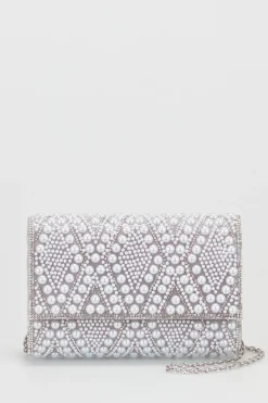 Diamante & Pearl Clutch Bag