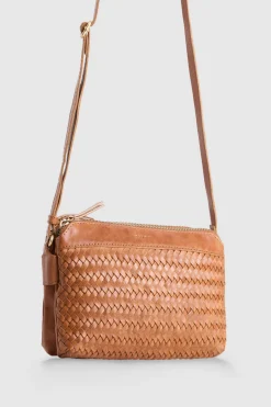 Elise Leather Weave Crossbody Bag