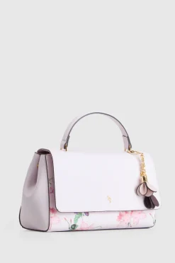 Iris Floral Top Handle Bag