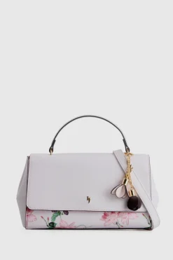 Iris Floral Top Handle Bag