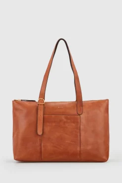 Ivy Leather Buckle Work Tote Bag