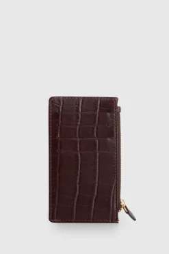 Lila Croc Emboss Leather CC Holder