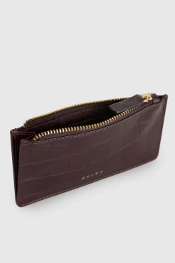Lila Croc Emboss Leather CC Holder