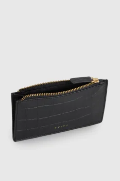 Lila Croc Emboss Leather CC Holder