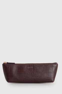 Lila Croc Emboss Pencil Case