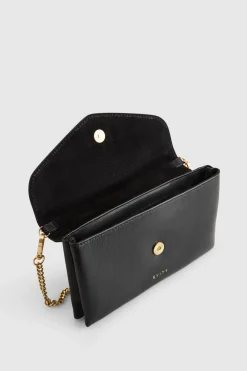 Lila Leather Chain Crossbody Purse