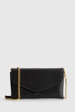 Lila Leather Chain Crossbody Purse