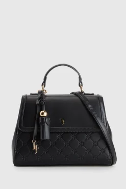 Logo Emboss Top Handle Bag