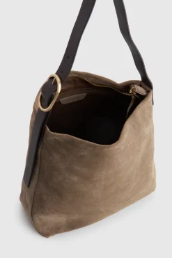 Malia Leather Suede Hobo Bag