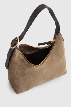 Malia Leather Suede Hobo Bag