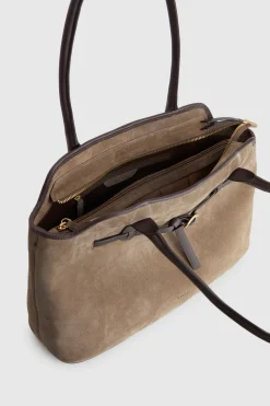 Malia Leather Suede Tote Bag
