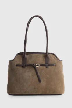 Malia Leather Suede Tote Bag