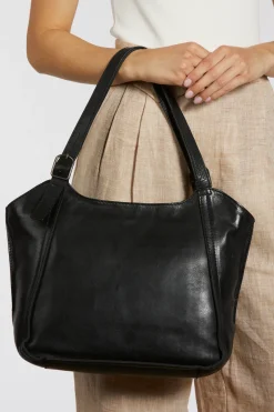 Maya Leather Buckle Tote Bag