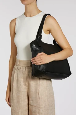 Maya Leather Buckle Tote Bag