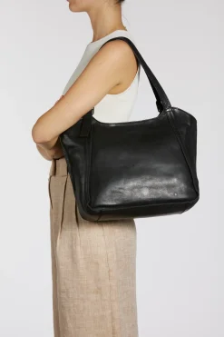 Maya Leather Buckle Tote Bag