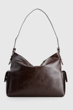 Narda Leather Pocket Hobo Bag