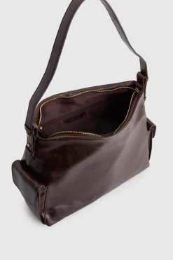Narda Leather Pocket Hobo Bag