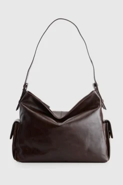 Narda Leather Pocket Hobo Bag