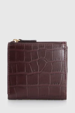 RFID Lila Croc Emboss Lea Wallet