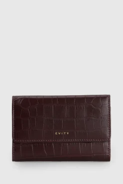 RFID Lila Croc Emboss Med Wallet