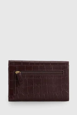 RFID Lila Croc Emboss Med Wallet