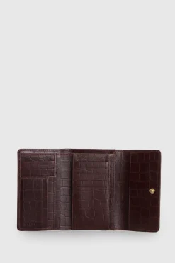 RFID Lila Croc Emboss Med Wallet