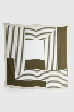 Silk Scarf Geometric Print