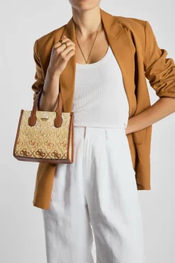 Silvana Straw Mini Tote Bag
